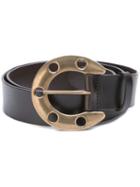 Dolce & Gabbana Horse Shoe Buckle Belt, Men's, Size: 105, Brown, Leather
