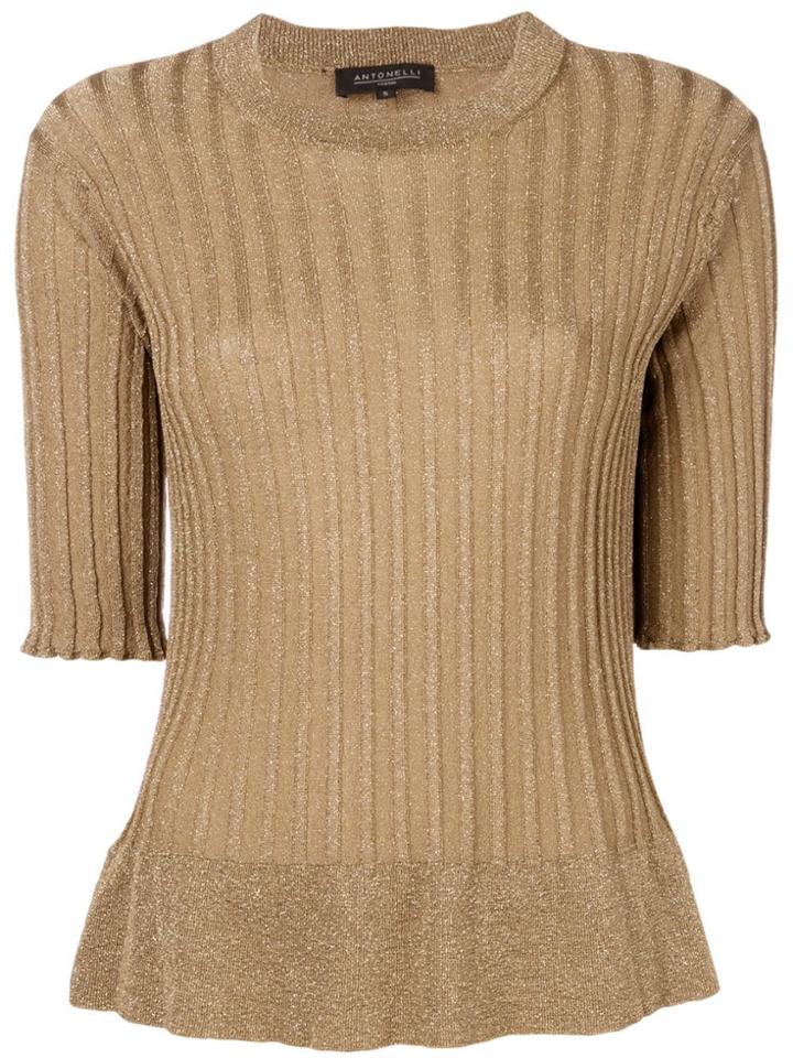 Antonelli Ruffled Hem Jumper - Brown