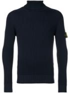 Stone Island - Fitted Roll Neck Sweater - Men - Wool - L, Blue, Wool