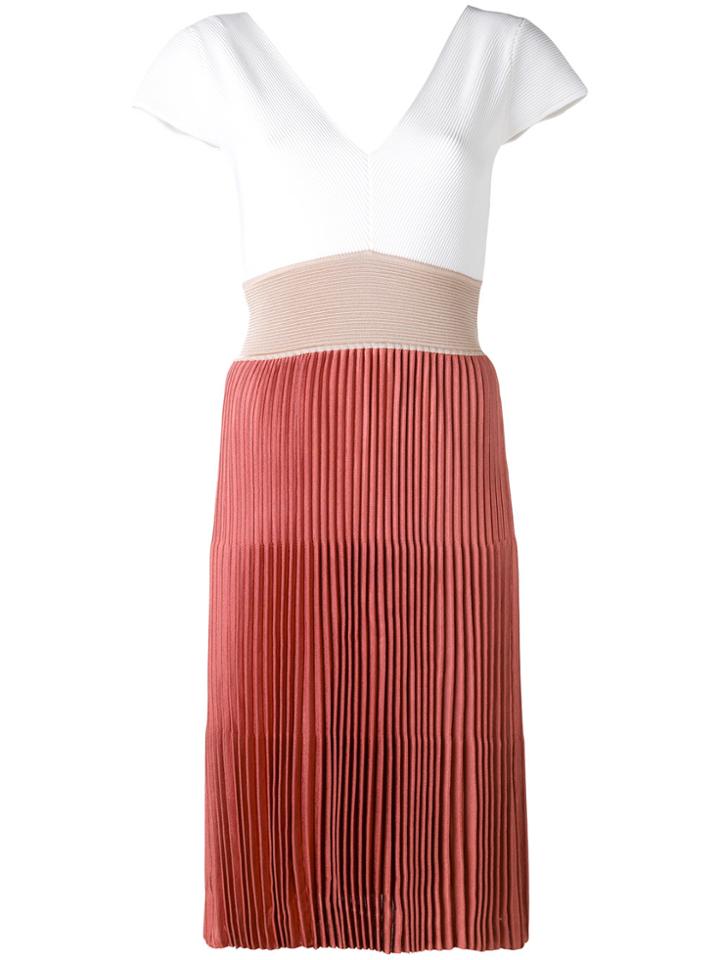 Agnona Pleated Short Dress - White