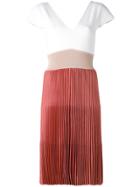 Agnona Pleated Short Dress - White
