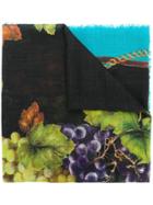 Dolce & Gabbana Printed Frayed Scarf - Blue