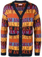 Palm Angels Logo Printed Cardigan - Yellow