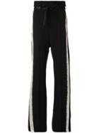Ann Demeulemeester Victoria Flared Lace Detail Trousers - Black
