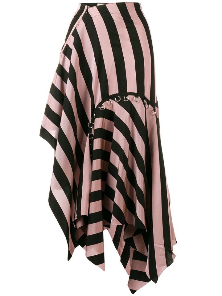 Marques'almeida Asymmetrical Striped Skirt - Pink & Purple