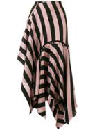 Marques'almeida Asymmetrical Striped Skirt - Pink & Purple