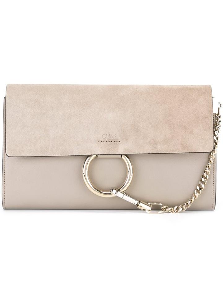 Chloé 'faye' Clutch Bag, Women's, Grey