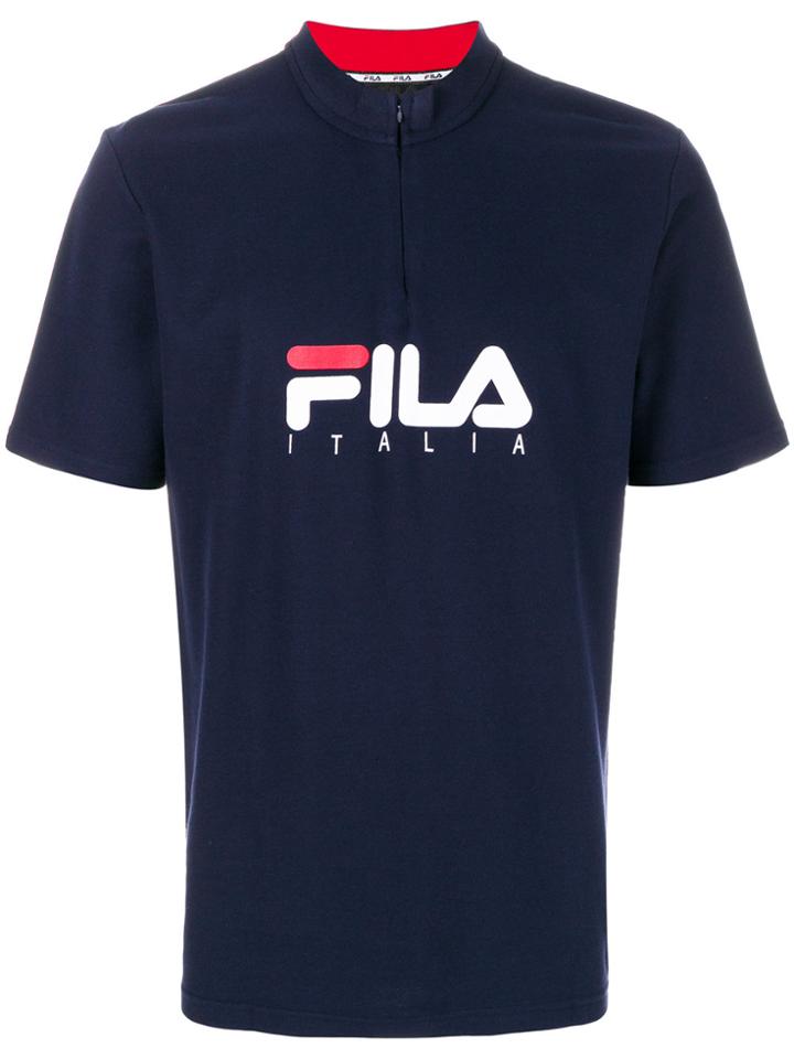 Fila Zip Detail Logo T-shirt - Blue