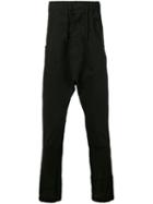 Andrea Ya'aqov - Drop-crotch Cropped Trousers - Men - Cotton/linen/flax - S, Black, Cotton/linen/flax
