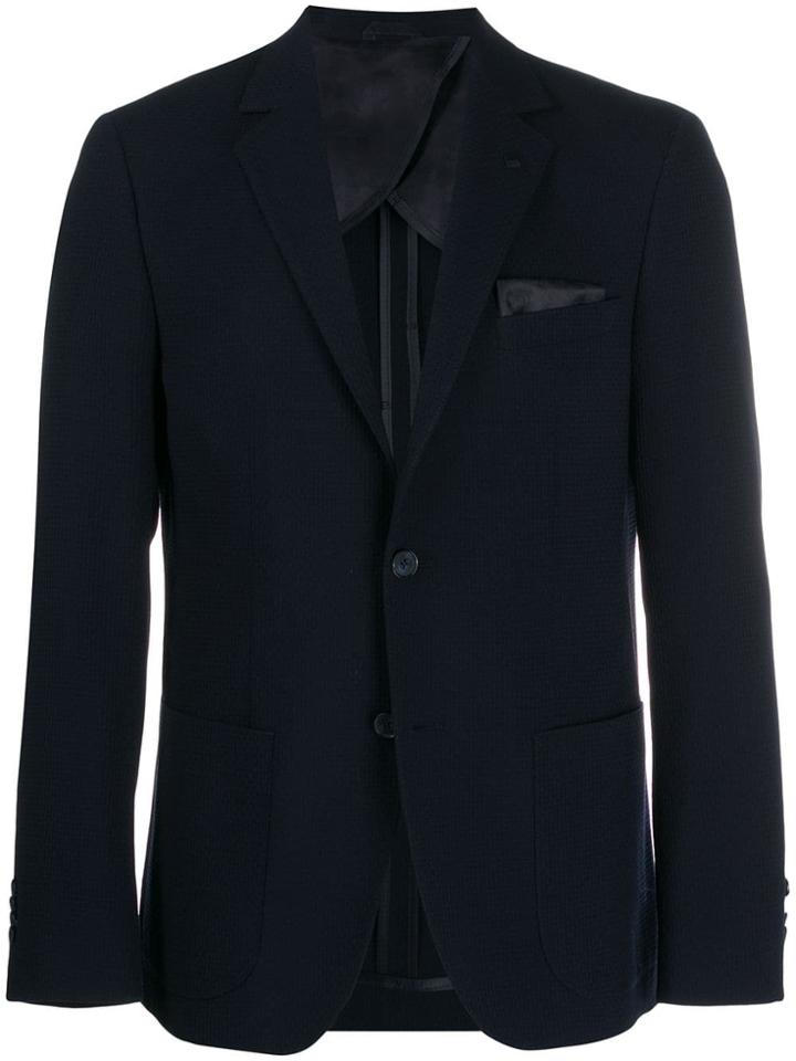 Karl Lagerfeld Textured Suit Jacket - Blue