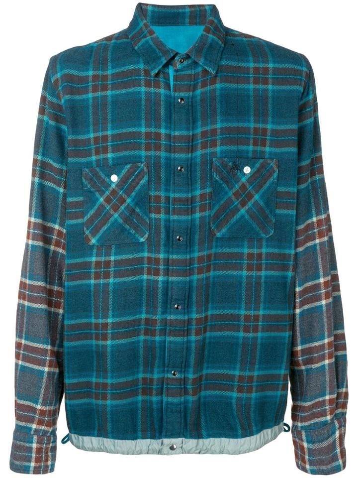 Sacai Plaid Overshirt Jacket - Blue