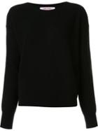 Organic By John Patrick Round Neck Loose-fit Sweater, Women's, Size: Small, Black, Cashmere/merino