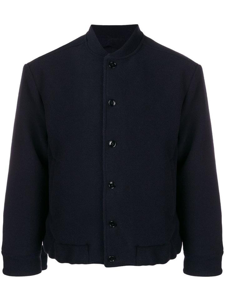 Mp Massimo Piombo Buttoned Bomber Jacket - Blue