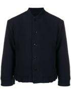 Mp Massimo Piombo Buttoned Bomber Jacket - Blue