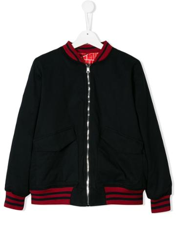 Les Bohemiens Kids Teen Stripe-trim Bomber Jacket - Blue