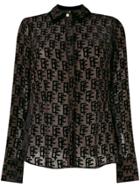 Elisabetta Franchi Monogram Print Shirt - Black