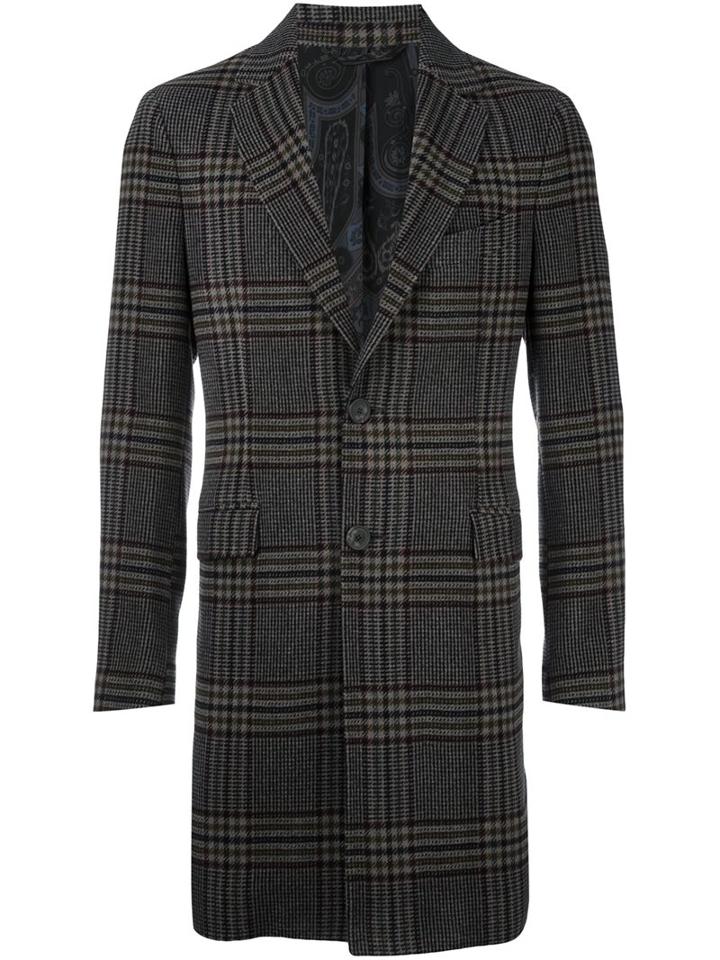 Etro Checked Single Breasted Coat