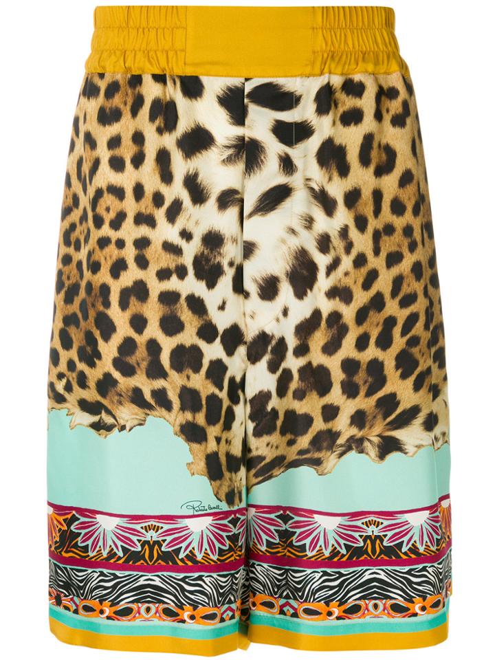 Roberto Cavalli Leopard Print Shorts - Multicolour