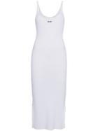 Off-white Scoop Neck Midi Dress With Print