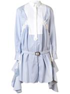 Sacai Belted Shirt Dress, Women's, Size: 1, Blue, Cotton/silk/cupro/rayon