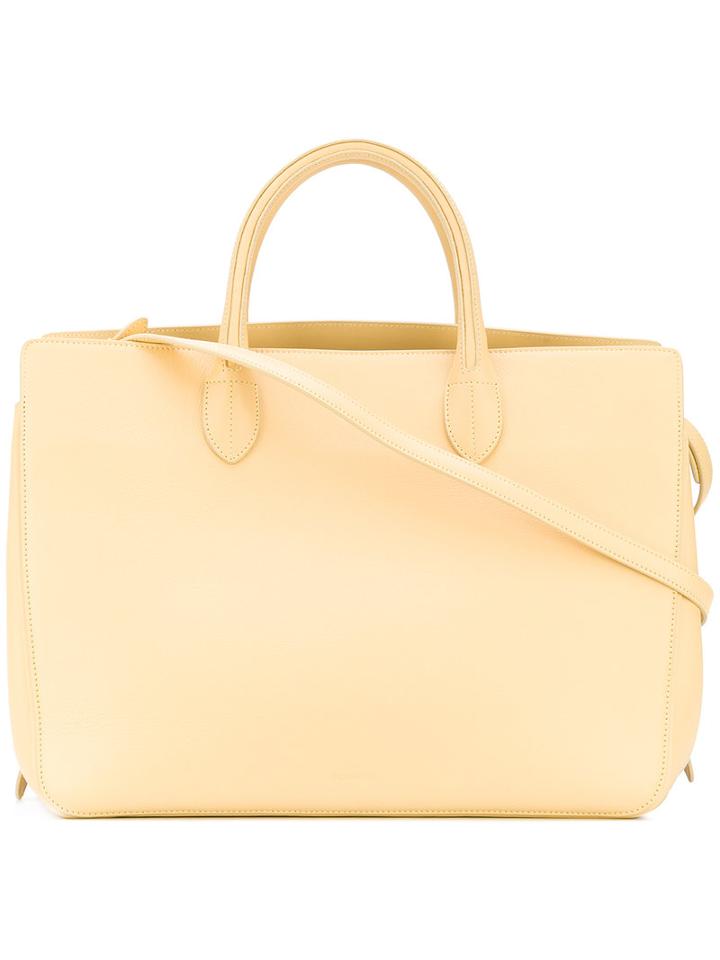 Jil Sander - Double Handles Tote - Women - Leather - One Size, Yellow/orange, Leather