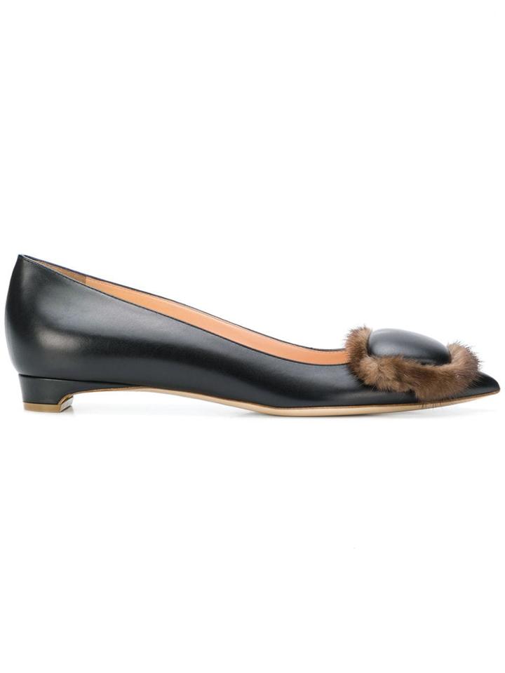 Rupert Sanderson Pebble Detail Ballerinas - Black