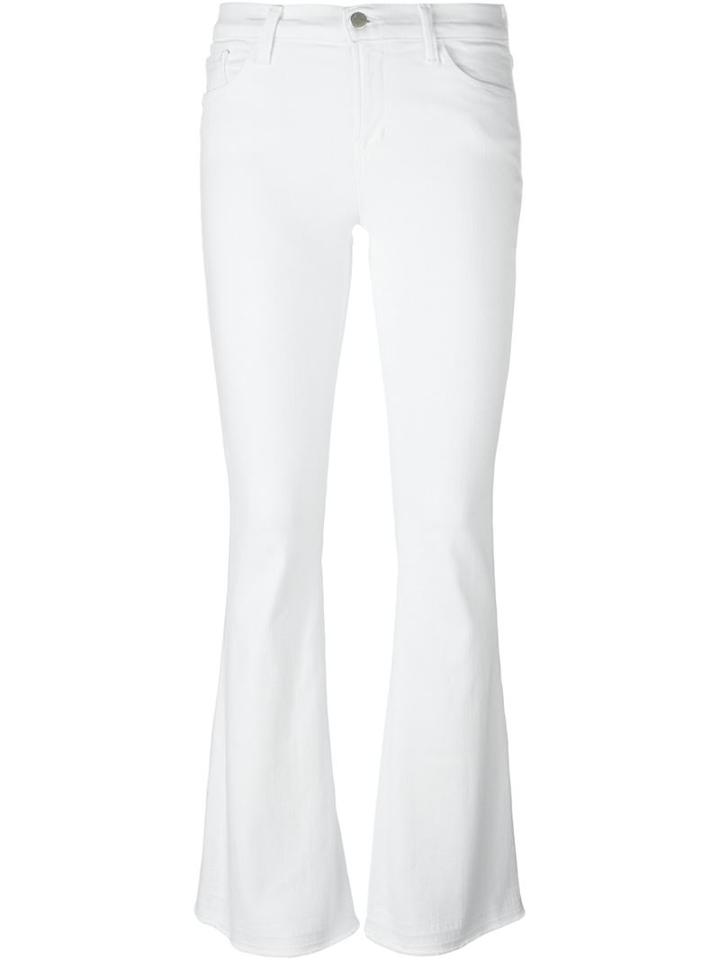 J Brand Flared Trousers, Women's, Size: 29, White, Cotton/polyester/spandex/elastane
