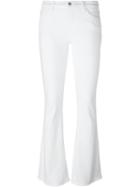 J Brand Flared Trousers, Women's, Size: 29, White, Cotton/polyester/spandex/elastane