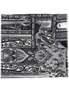 Etro Paisley Print Scarf, Men's, Black, Wool/silk