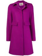 Herno Concealed Front Coat - Pink & Purple