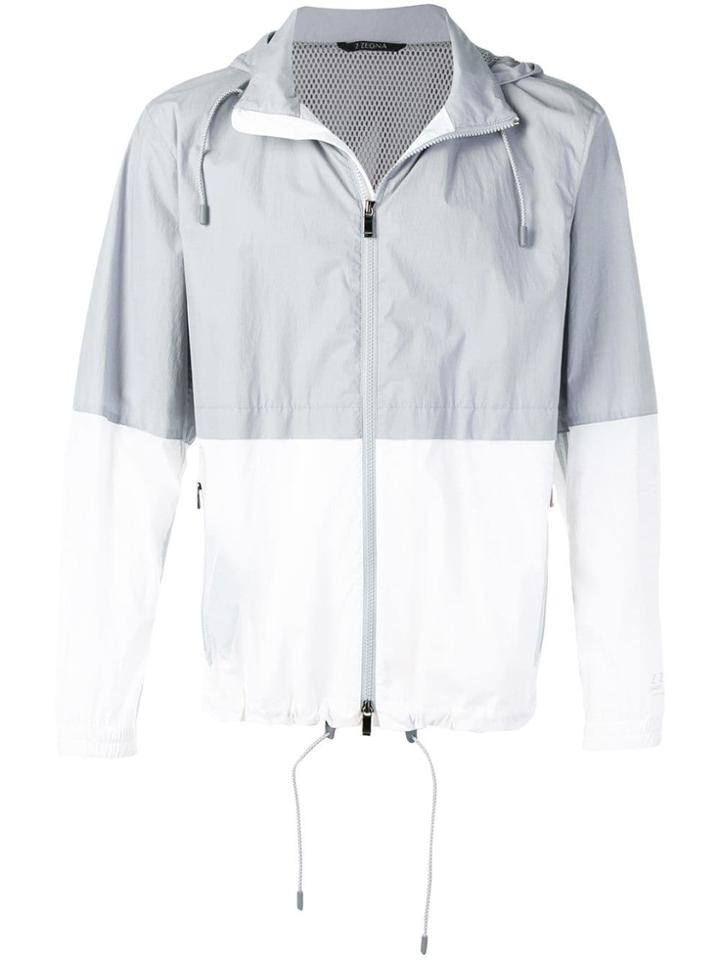 Z Zegna Two Tone Rain Jacket - Grey