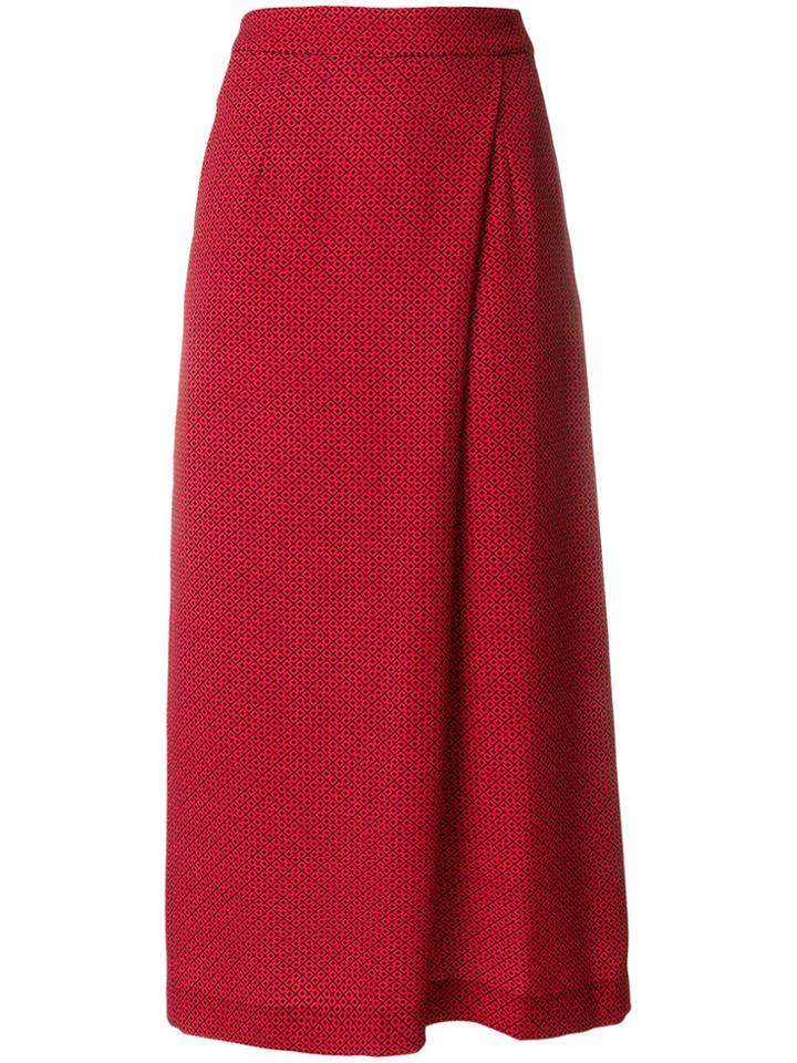 Pt01 Midi A-line Skirt - Red
