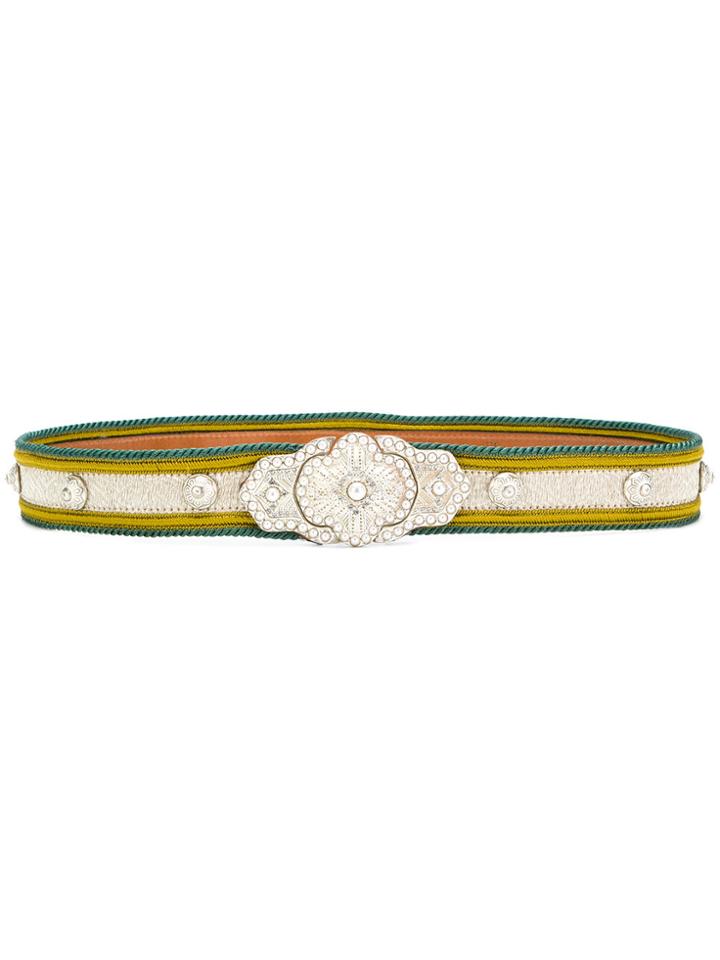 Etro Pearl Embellished Buckle Belt - Nude & Neutrals