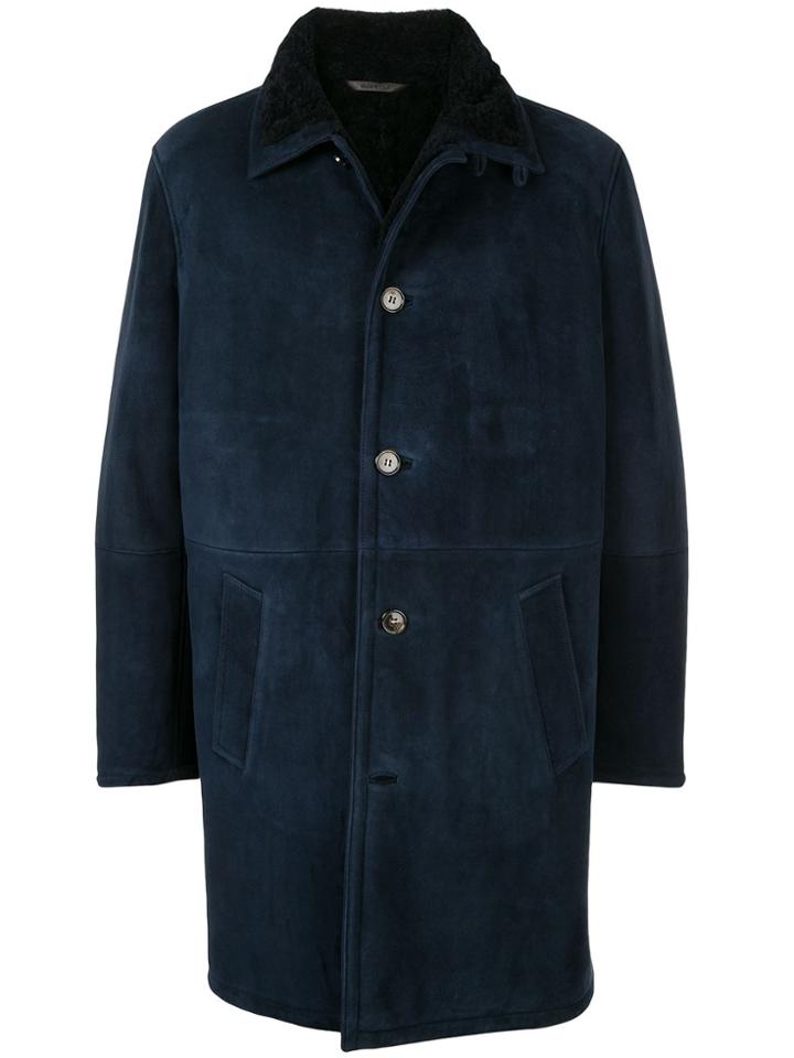 Loro Piana Sweid Shearling Coat - Blue