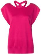 Mrz Reverse Tie Neck Blouse - Pink