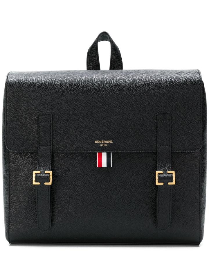 Thom Browne Unstructured Leather Book Bag - Black