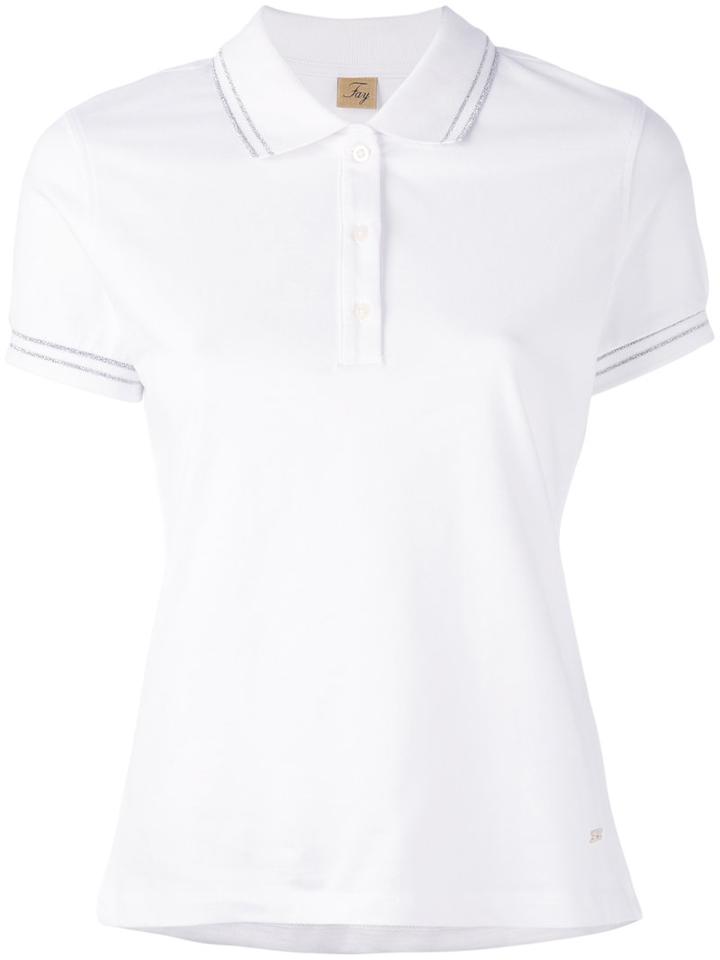 Fay Classic Polo Shirt, Women's, Size: Large, White, Cotton/spandex/elastane