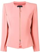 Giorgio Armani Zip-up Fitted Silk Jacket - Pink