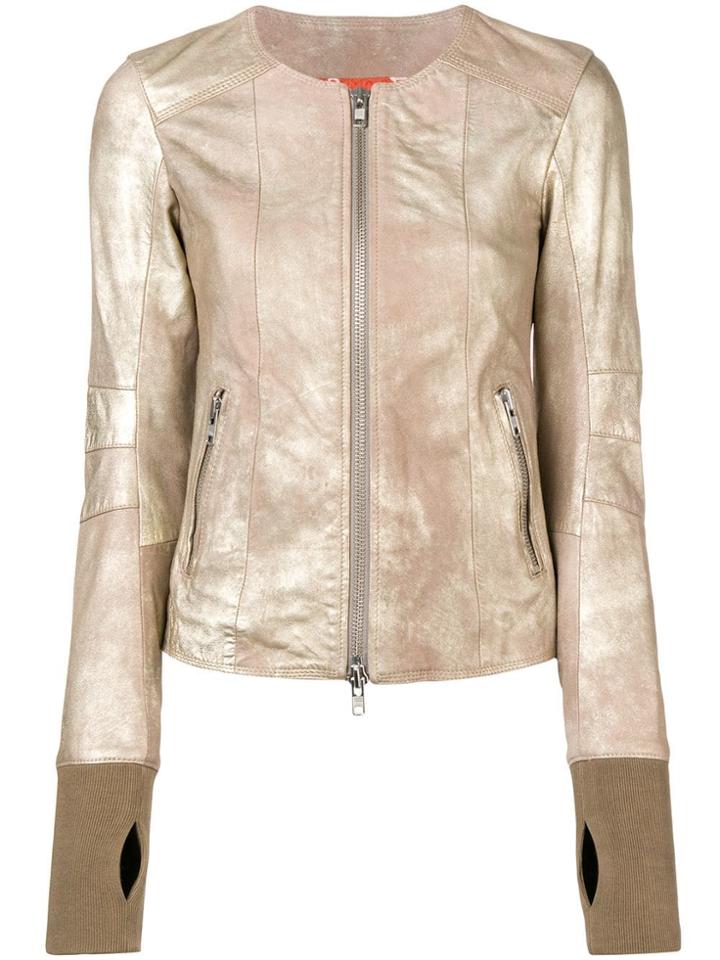 S.w.o.r.d 6.6.44 Metallic Leather Jacket - Gold