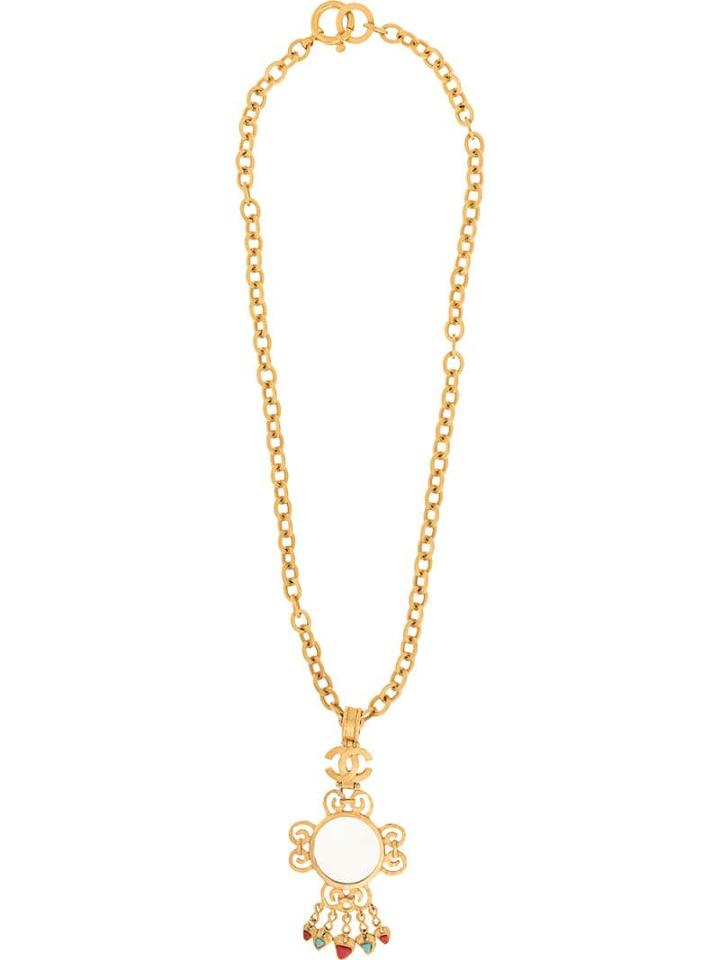 Chanel Pre-owned Loupe Pendant Necklace - Gold