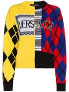 Versace Patchwork Logo Cashmere And Wool Jumper - Unavailable