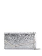 Jimmy Choo Emmie Glitter Clutch Bag - Silver