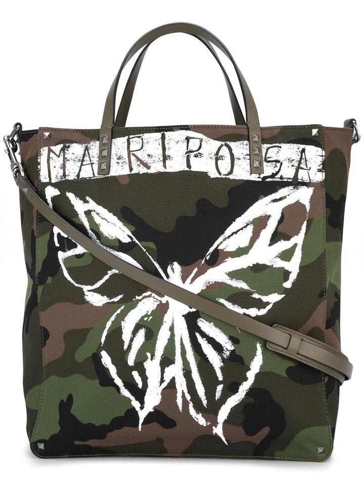 Valentino Valentino Garavani Rockstud Tote, Men's, Green, Cotton