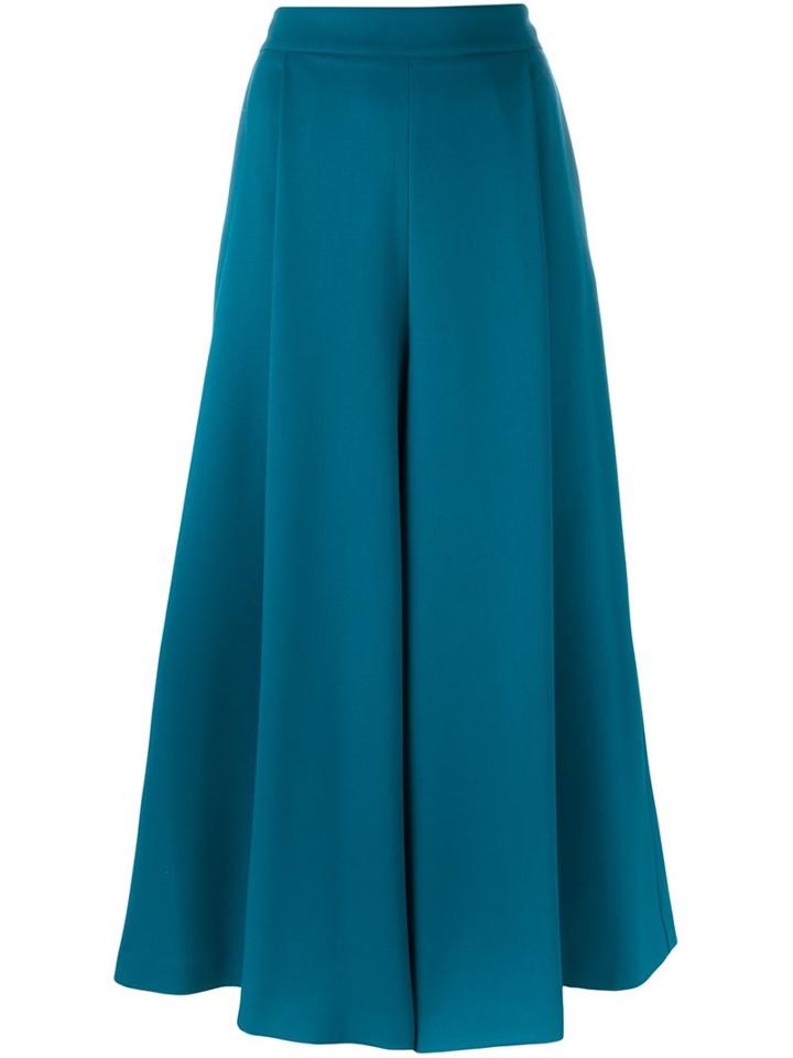 P.a.r.o.s.h. Cropped Wide Leg Trousers, Women's, Size: Medium, Blue, Spandex/elastane/virgin Wool