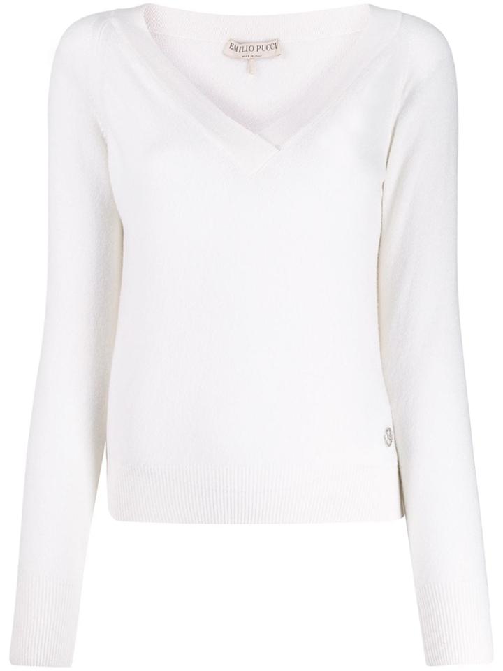 Emilio Pucci V-neck Jumper - White