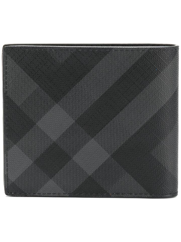 Burberry Pvc Checked Wallet - Black