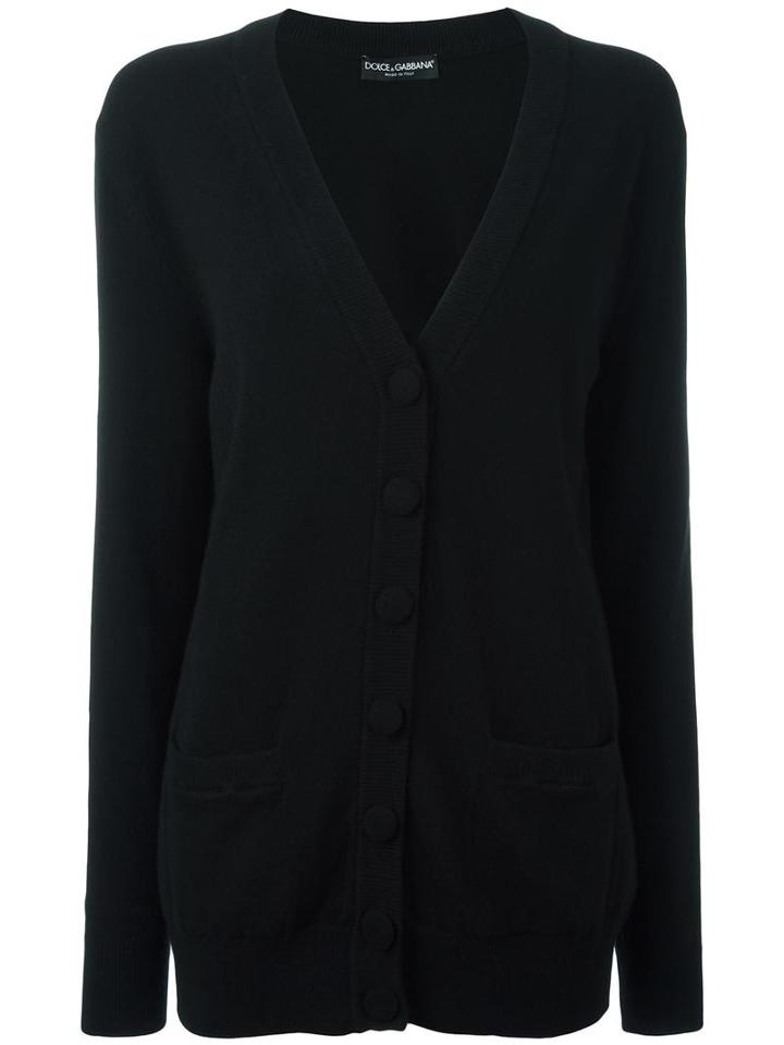 Dolce & Gabbana V-neck Cardigan, Women's, Size: 40, Black, Cashmere