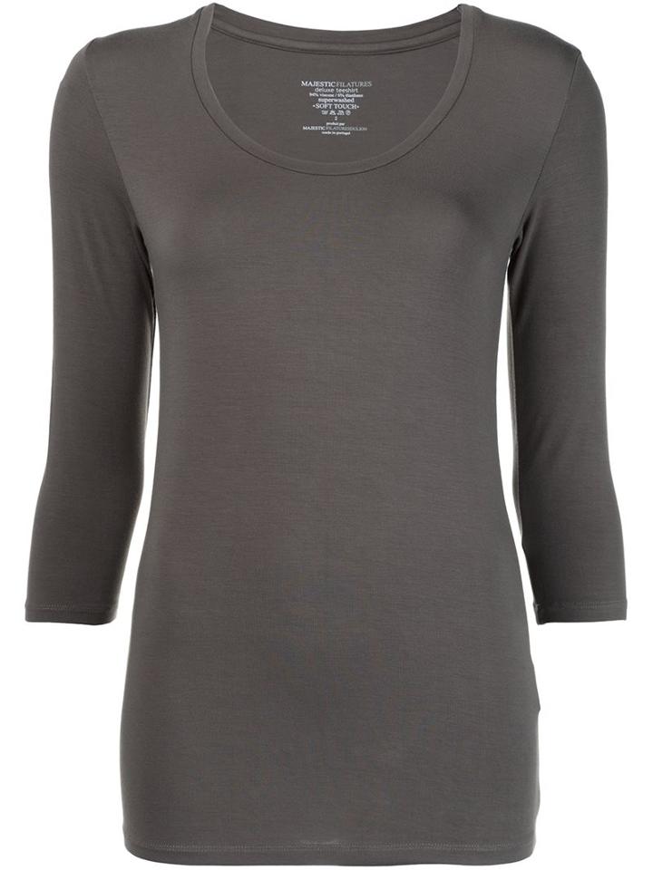 Majestic Filatures Scoop Neck T-shirt, Women's, Size: 3, Green, Spandex/elastane/viscose