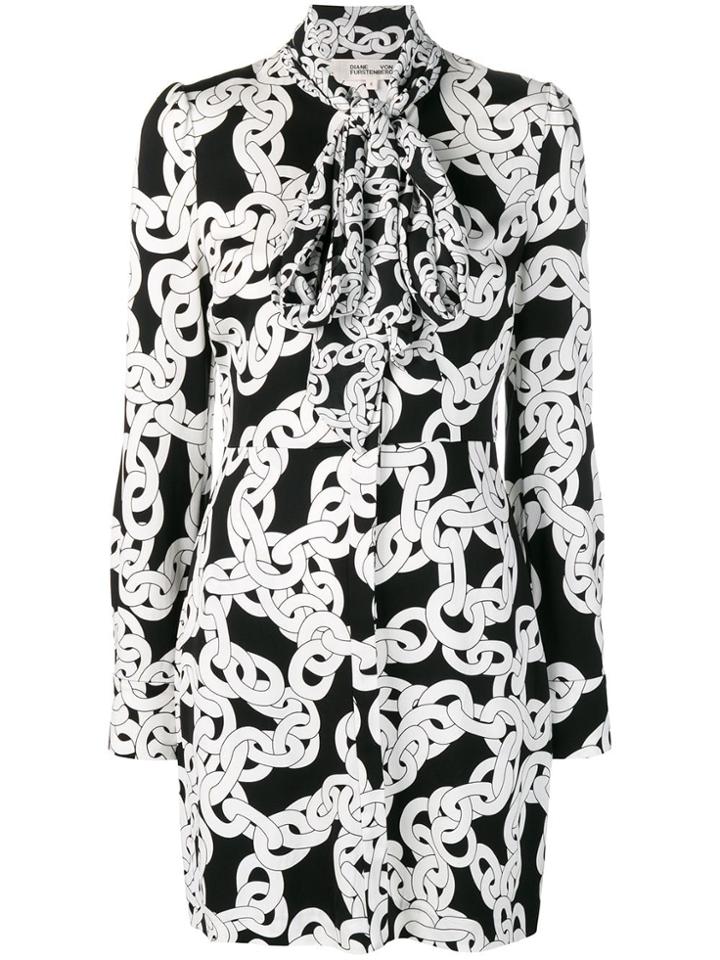 Dvf Diane Von Furstenberg Crawling Chain Shirt Dress - White