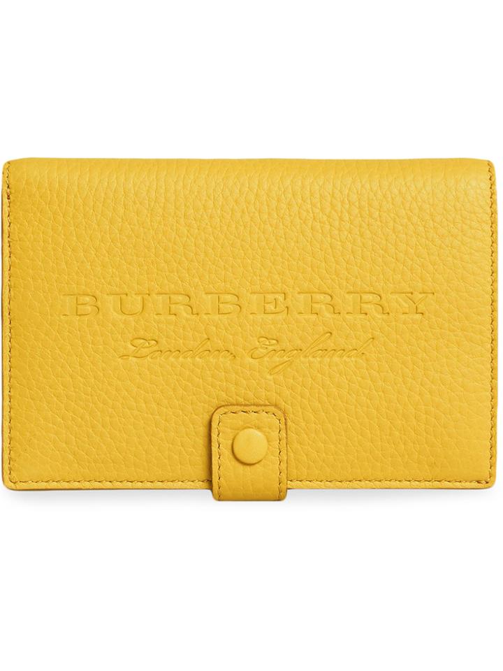 Burberry Small Vintage Check And Leather Folding Wallet - Yellow &